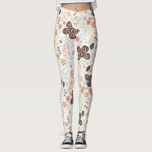 Leggings Flores Mariposas Y Abejas