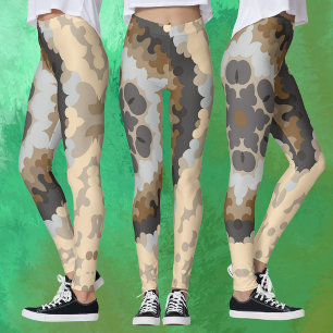 Leggings Flores marrones y Tan retro Mandala