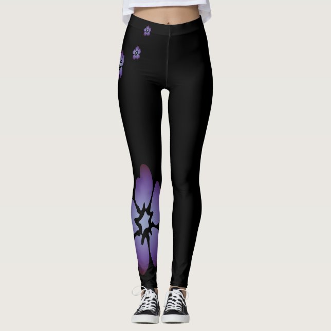 Leggings Flores moradas (Anverso)