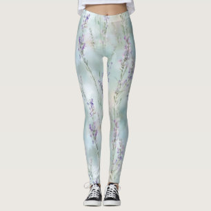 Leggings Flores Moradas Bonitas Románticas para Despedida d