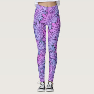 Leggings Flores moradas divertidas