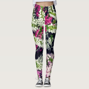 Leggings Flores moradas, rosas y blancas