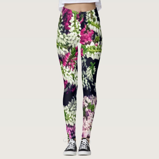 Leggings Flores moradas, rosas y blancas (Anverso)
