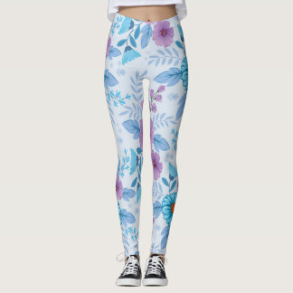 Leggings Flores moradas y azules