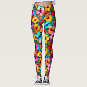 Leggings Flores multicolores florales patrón-36355