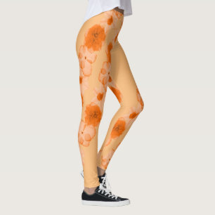 Leggings Flores naranjas