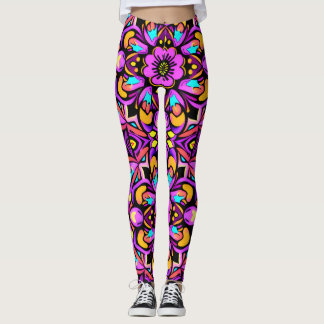 Leggings Flores Neon Wild Style Blacklight