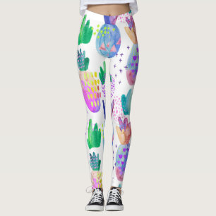 Leggings Flores otoñales pintadas a mano, patrón sin fisura