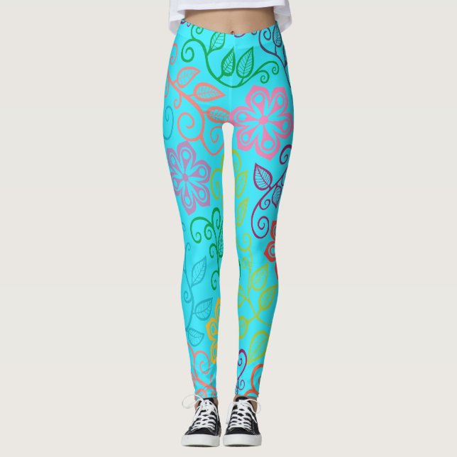Leggings Flores Pastel (Anverso)