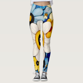 Leggings flores pastel patrón de arte floral