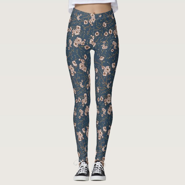 Leggings Flores pequeñas azul claro (Anverso)