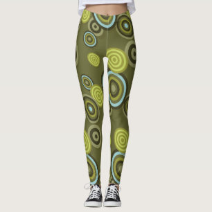 Leggings flores polkadots primavera deporte leggatas verdes
