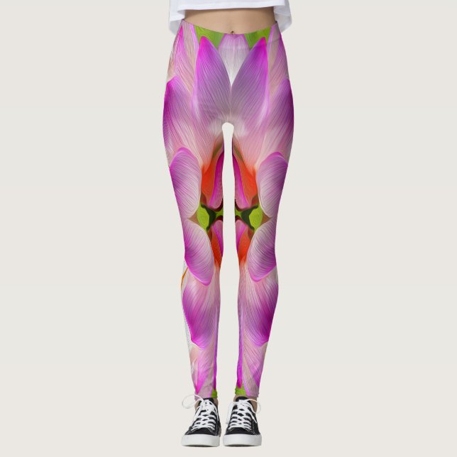 Leggings FLORES PURPLE - Arte Fractal - (Anverso)
