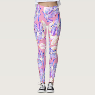 Leggings Flores Púrpura: Elegancia Floral acuarela.