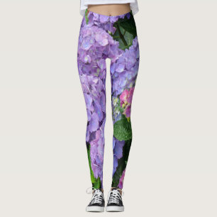 Leggings Flores púrpuras y rosadas bonitas del Hydrangea