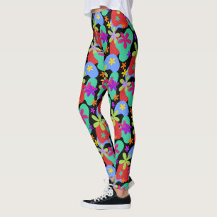 Leggings Flores retro de color transparente