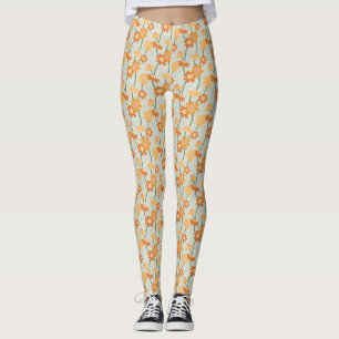 Leggings Flores retro de los años 70 apagadas