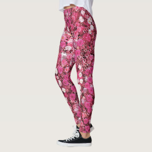 Leggings flores rojas blancas