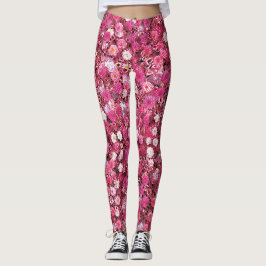 Leggings flores rojas blancas