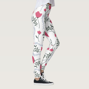 Leggings Flores rojas de acuarela moderna y gigantescas con