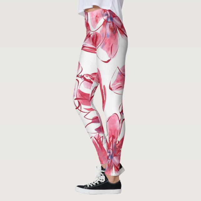 Leggings Flores rojas marrones (Izquierda)