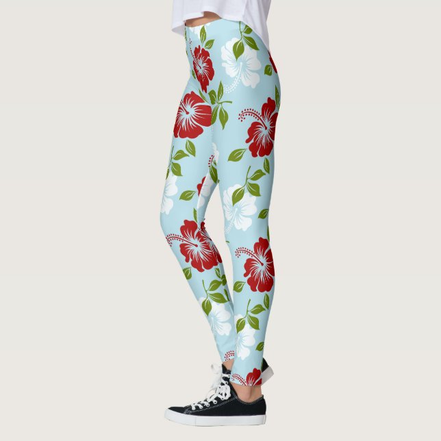 Leggings Flores Rojas Y Blancas (Izquierda)