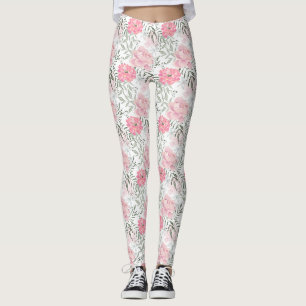 Leggings Flores rosa rosadas de peonis