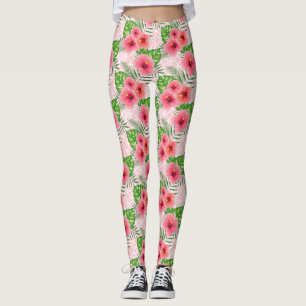 Leggings Flores rosa tropical