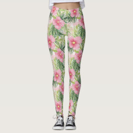 Leggings Flores rosa tropical