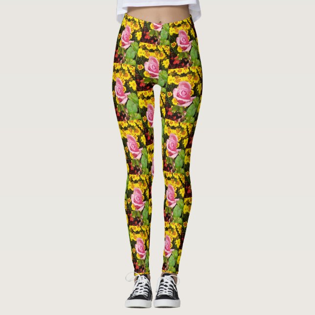 Leggings Flores rosa y amarilla (Anverso)