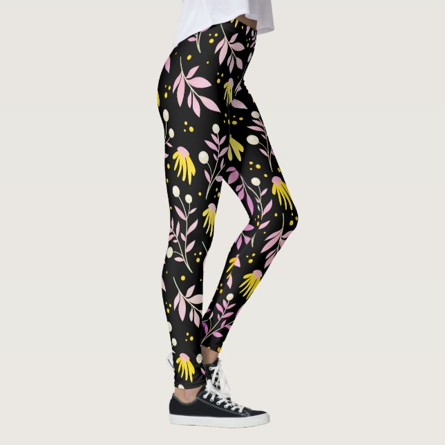 Leggings Flores rosadas + amarillas (Derecha)