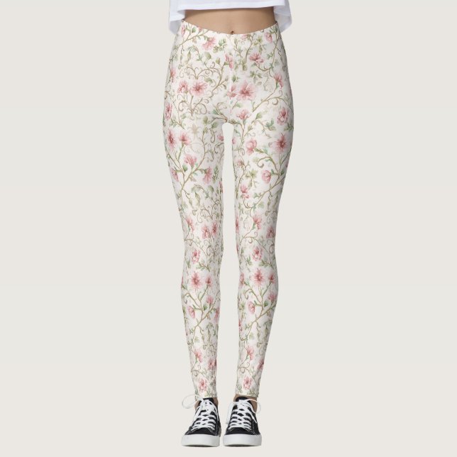 Leggings Flores Rosadas Bonitas (Anverso)