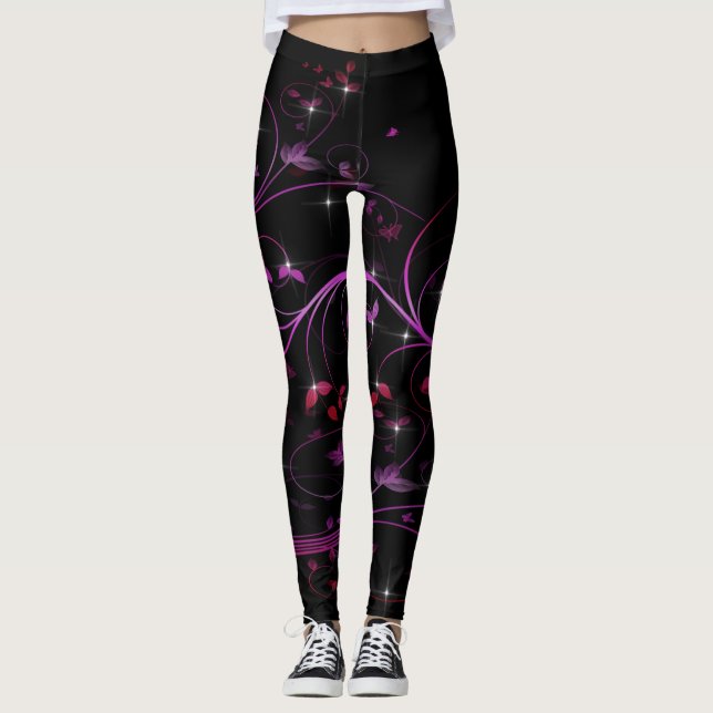 Leggings Flores rosadas calientes (Anverso)