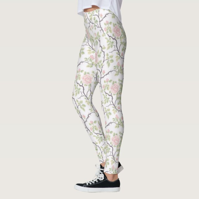 Leggings Flores Rosadas Románticas Chic (Izquierda)