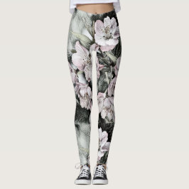 Leggings Flores rosas antiguas en una rama