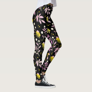Leggings Flores rosas y amarillas