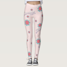 Leggings Flores rosas y onduladas en verano