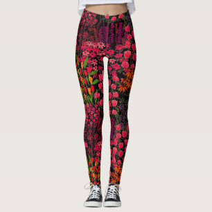 Leggings Flores silvestres artísticas: Patrón floral dibuja