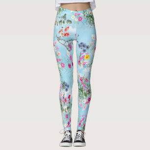 Leggings Flores silvestres contra el cielo azul