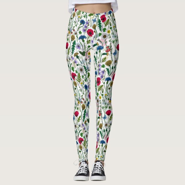 Leggings Flores silvestres en blanco roto (Anverso)