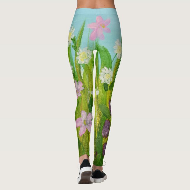 Leggings Flores silvestres en el césped (Reverso)