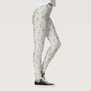 Leggings Flores Silvestres En Silver Gingham