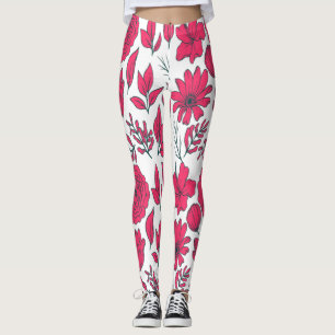 Leggings Flores silvestres rojas