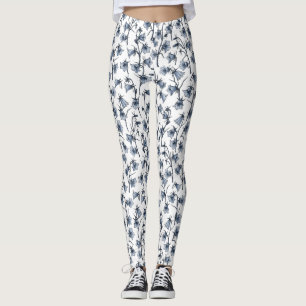 Leggings Flores silvestres sobre leggantas blancas
