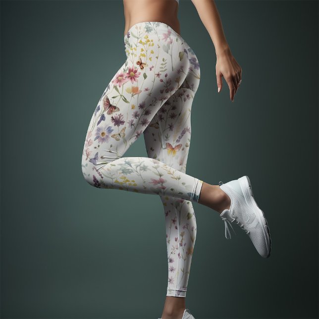 Leggings Flores silvestres Yoga Whimsical Watercolor (Subido por el creador)