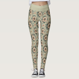 Leggings Flores sobre salvia