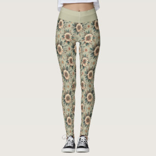 Leggings Flores sobre salvia