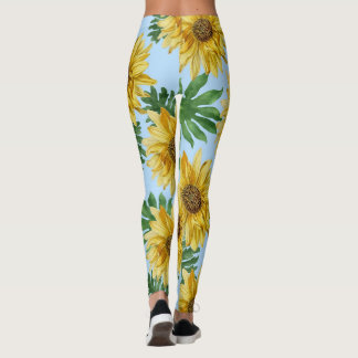 Leggings flores solares y hojas tropicales