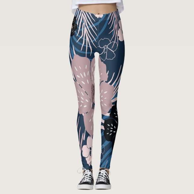 Leggings Flores tropicales Palm Leaves Textura (Anverso)