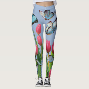 Leggings Flores tulipanas mariposa